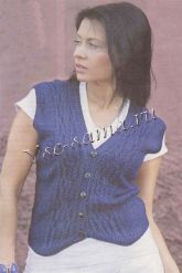 Синий жилет с узором из кос Синий жилет с узором из кос