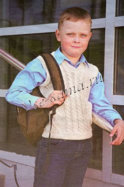 Бежевый жилет с рельефным узором Бежевый жилет с рельефным узором