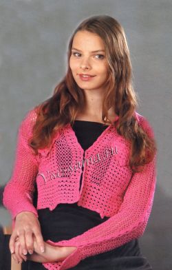 Ажурный жакет цвета фуксии Ажурный жакет цвета фуксии