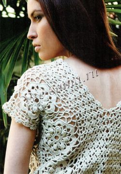 Ажурная кофточка из цветочных мотивов Ажурная кофточка из цветочных мотивов