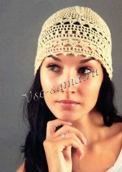 Желтая ажурная шапочка Желтая ажурная шапочка