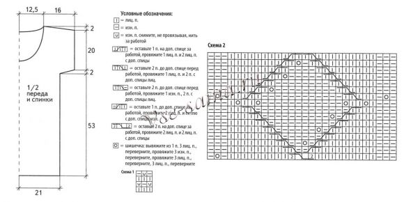 Схема вязания терракотовой туники Схема вязания терракотовой туники