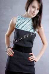 Черный топ с ажурной кокеткой Черный топ с ажурной кокеткой