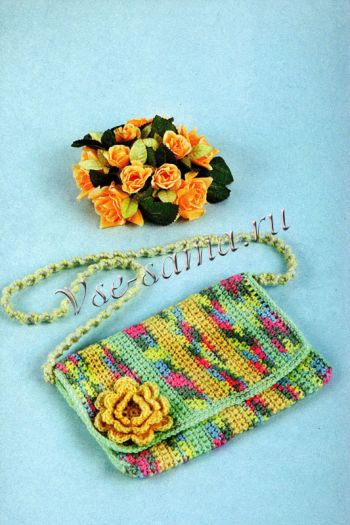 Меланжевый клатч с цветком Меланжевый клатч с цветком