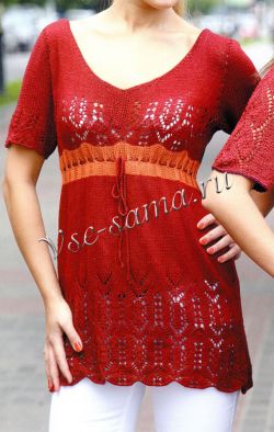 Туника с ажурной отделкой Туника с ажурной отделкой