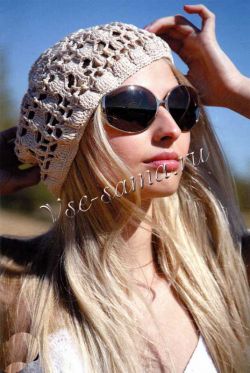 Бежевая ажурная шапочка Бежевая ажурная шапочка