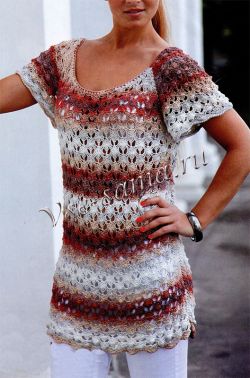 Ажурная туника спицами Ажурная туника спицами