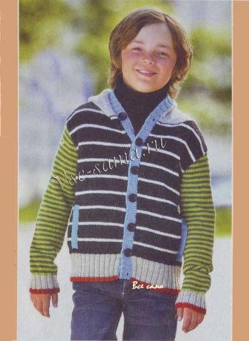 Жакет в полоску с капюшоном Жакет в полоску с капюшоном