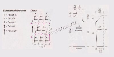 Схема вязания пуловера Схема вязания пуловера
