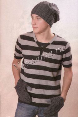 Мужская шапка и варежки Мужская шапка и варежки