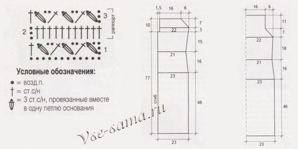 Схема вязания платья Схема вязания платья