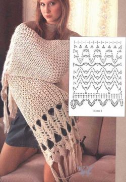 Палантин из жемчужной резинки