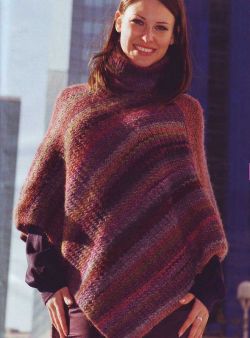 Полосатое пончо