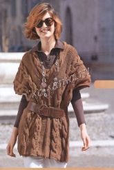 Пончо с узором из кос Пончо с узором из кос