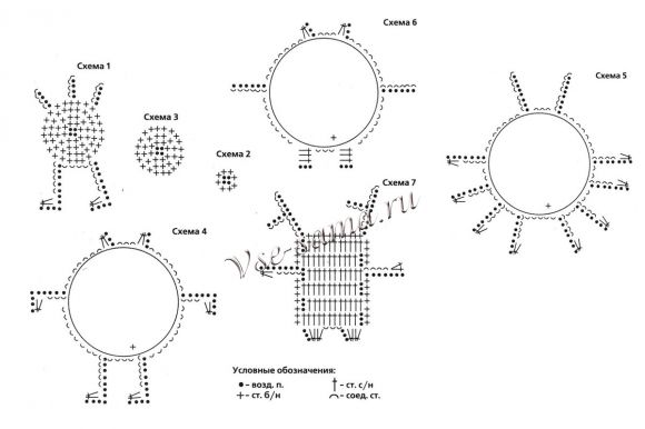 Схема для вязания нашивой монстров Схема для вязания нашивой монстров