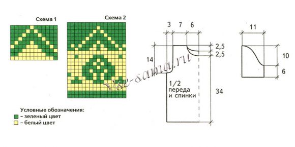 Схема вязания пуловера с орнаментом Схема вязания пуловера с орнаментом
