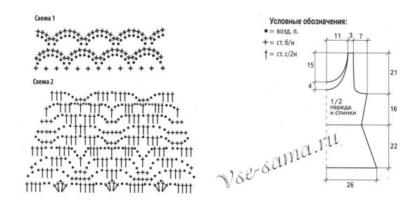 Схема вязания топа Схема вязания топа