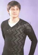 Черный ажурный пуловер Черный ажурный пуловер