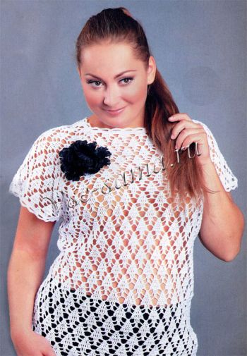 Белый ажурный пуловер реглан Белый ажурный пуловер реглан