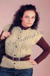 Жилет с косами фисташкового цвета Жилет с косами фисташкового цвета