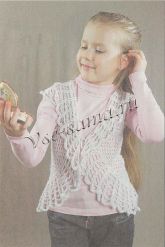 Ажурный жилет на девочку 6-7 лет Ажурный жилет на девочку 6-7 лет
