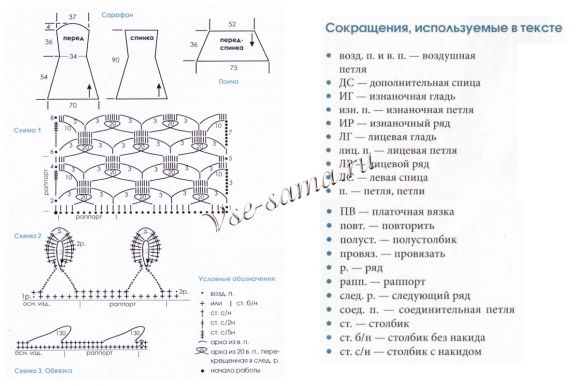 Схема вязания сарафана с пончо из черно-белого меланжа Схема вязания сарафана с пончо из черно-белого меланжа