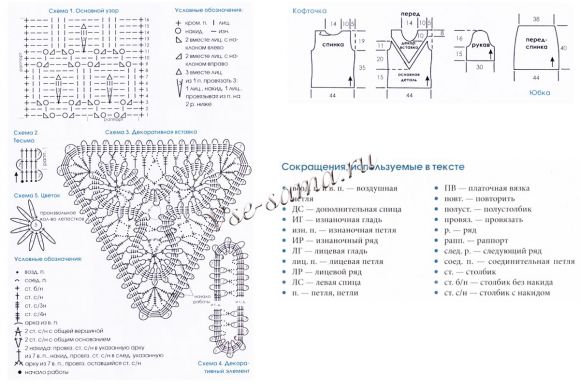 Схема вязания юбки и блузы  Схема вязания юбки и блузы