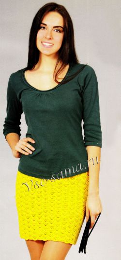 Ажурная желтая юбка, фото Ажурная желтая юбка, фото