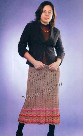 Комплект - юбка и сумочка с узором зигзаг, фото Комплект - юбка и сумочка с узором зигзаг, фото