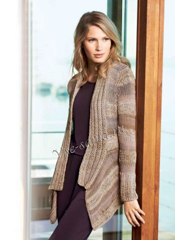 Кардиган с асимметричными полочками, фото Кардиган с асимметричными полочками, фото