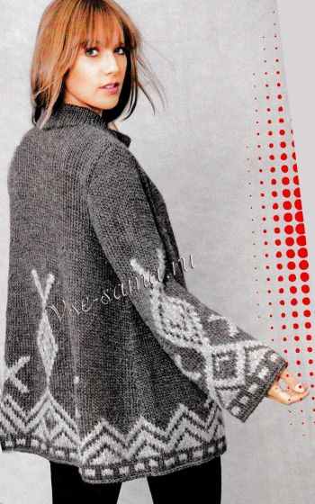 Кардиган с жаккардовым узором, фото Кардиган с жаккардовым узором, фото