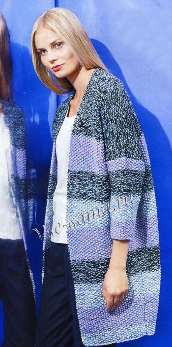 Кардиган в меланжевую полоску, фото модели Кардиган в меланжевую полоску, фото модели