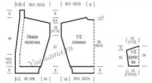 Выкройка для вязания кардигана