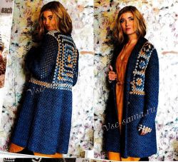 Синий кардиган с мотивами Синий кардиган с мотивами