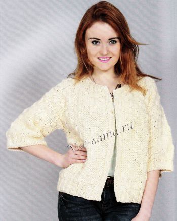 Белая кофта на пуговках, фото Белая кофта на пуговках, фото