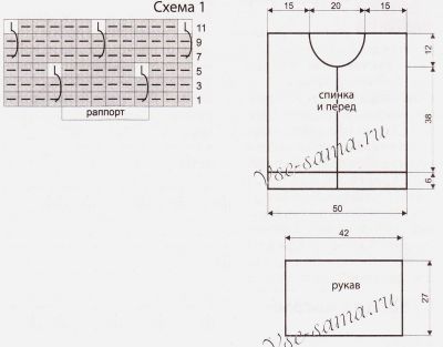 Выкройка и схема для вязания Выкройка и схема для вязания