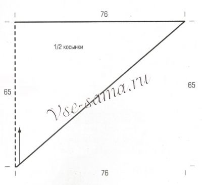Выкройка для вязания косынки Выкройка для вязания косынки