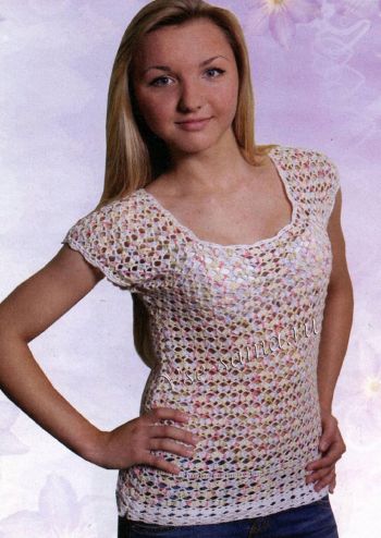 Ажурный пестрый топ, фото Ажурный пестрый топ, фото