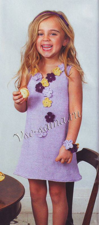 Детское платье с декором из цветов, фото Детское платье с декором из цветов, фото