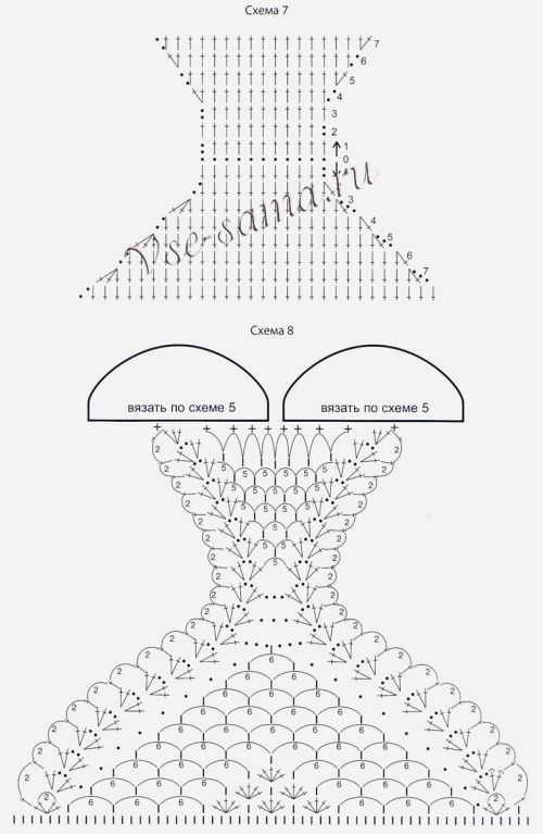 Схема №7 для вязания купальника Схема №7 для вязания купальника
