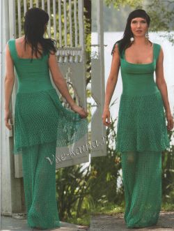 Изумрудное платье крючком, фото Изумрудное платье крючком, фото