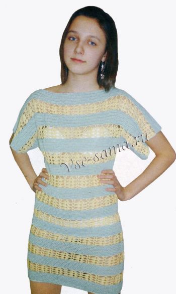 Платье с ажурными полосами, фото Платье с ажурными полосами, фото