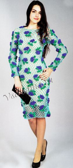 Платье в сеточку с цветами, фото Платье в сеточку с цветами, фото