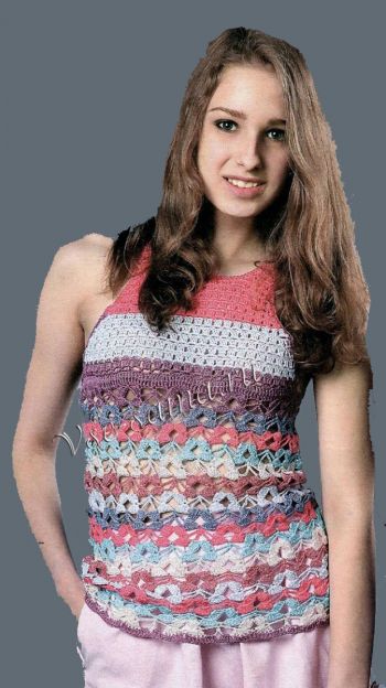 Разноцветный топ на бретелях, фото Разноцветный топ на бретелях, фото