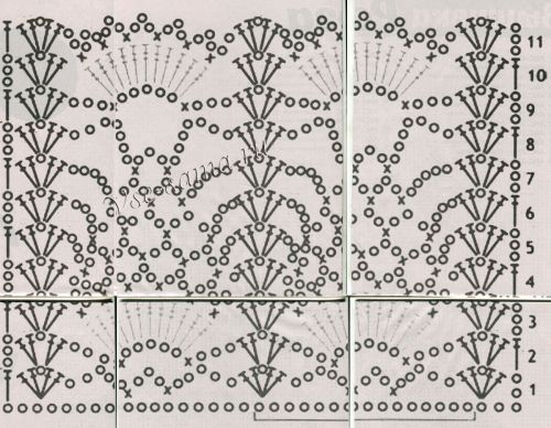 Схема для вязания шарфа крючком "Облака" Схема для вязания шарфа крючком "Облака"