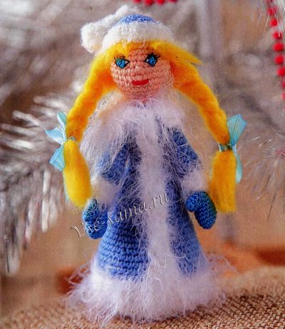 Снегурочка - вязаная игрушка, фото Снегурочка - вязаная игрушка, фото