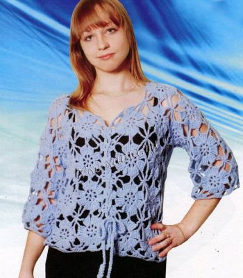 Жакет со шнуровкой крючком, фото Жакет со шнуровкой крючком, фото