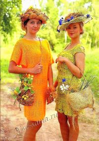 Желтое и салатовое платье, общее фото Желтое и салатовое платье, общее фото