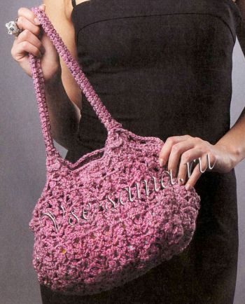 Ажурная сумка крючком меланж Ажурная сумка крючком меланж