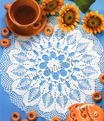 Белая ажурная салфетка Белая ажурная салфетка